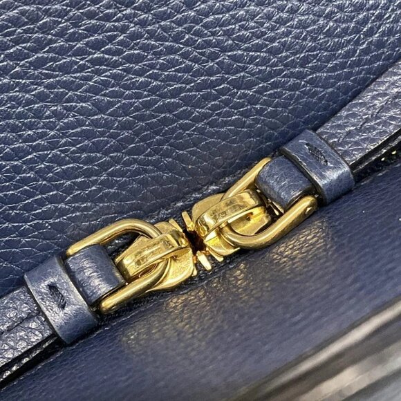 PRADA - Blue Leather Shoulder Bag - Picture 11 of 14